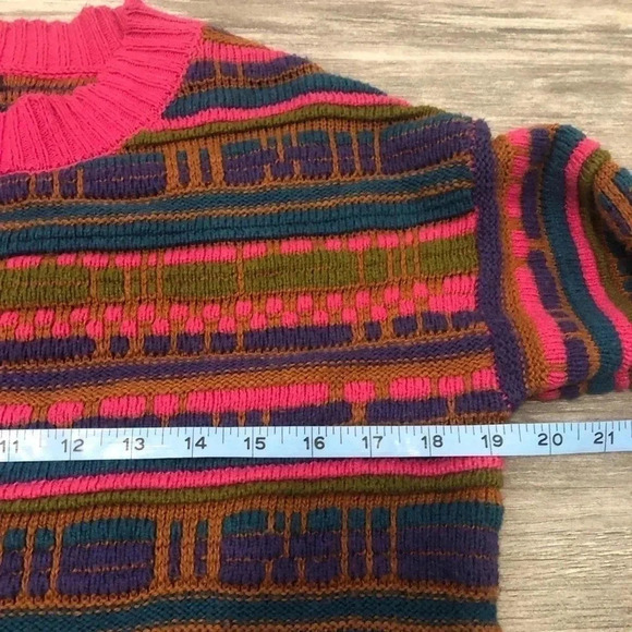 Wild Fable Sweater Womens Small Long Sleeve Pink knit Round‎ Neck Crochet - Picture 4 of 7